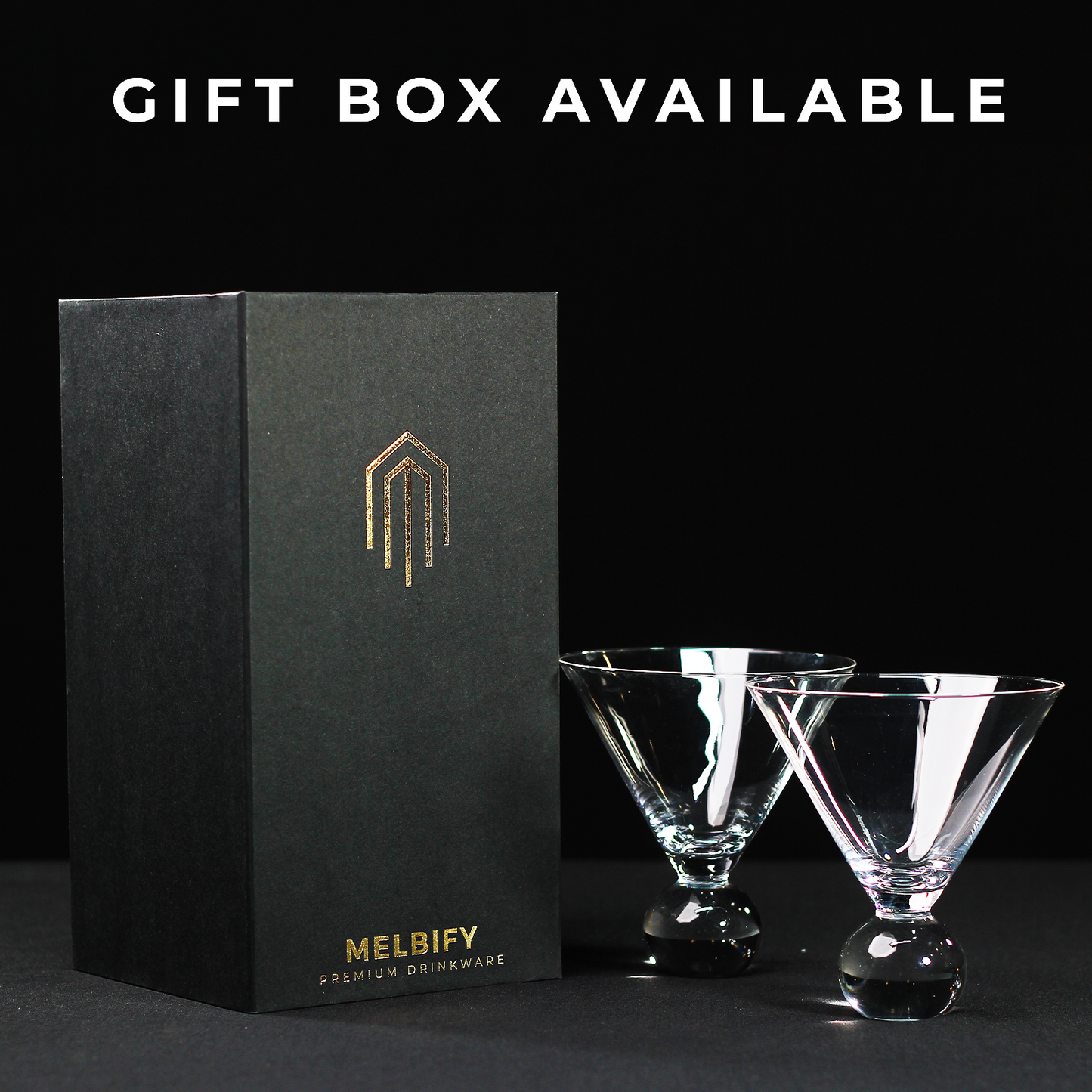 Luxury Plain Ball Martini Glasses | 270ml | Crystal Wine Glass Set | Stemless Wine Glasses | Wide Mouth Wine Glasses| Fancy Wine Glassware | Designer Wine Glasses | Unique Martini Glasses