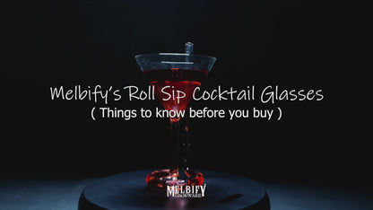 Roll Sip Martini Cocktail Glass with build in glass straw 200 ML
