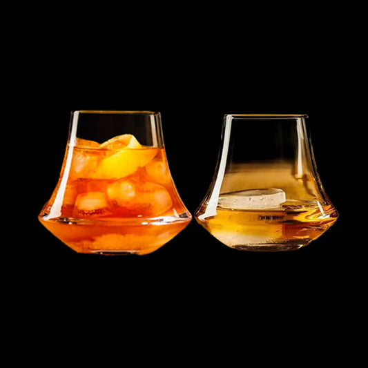 Melbify Shapey Girl Whiskey Glass, 360ml Whiskey Glasses Wide Belly Crystal for Drinking Bourbon, Whisky, Scotch, Cocktails, Wine, Vodka, Rum Cognac