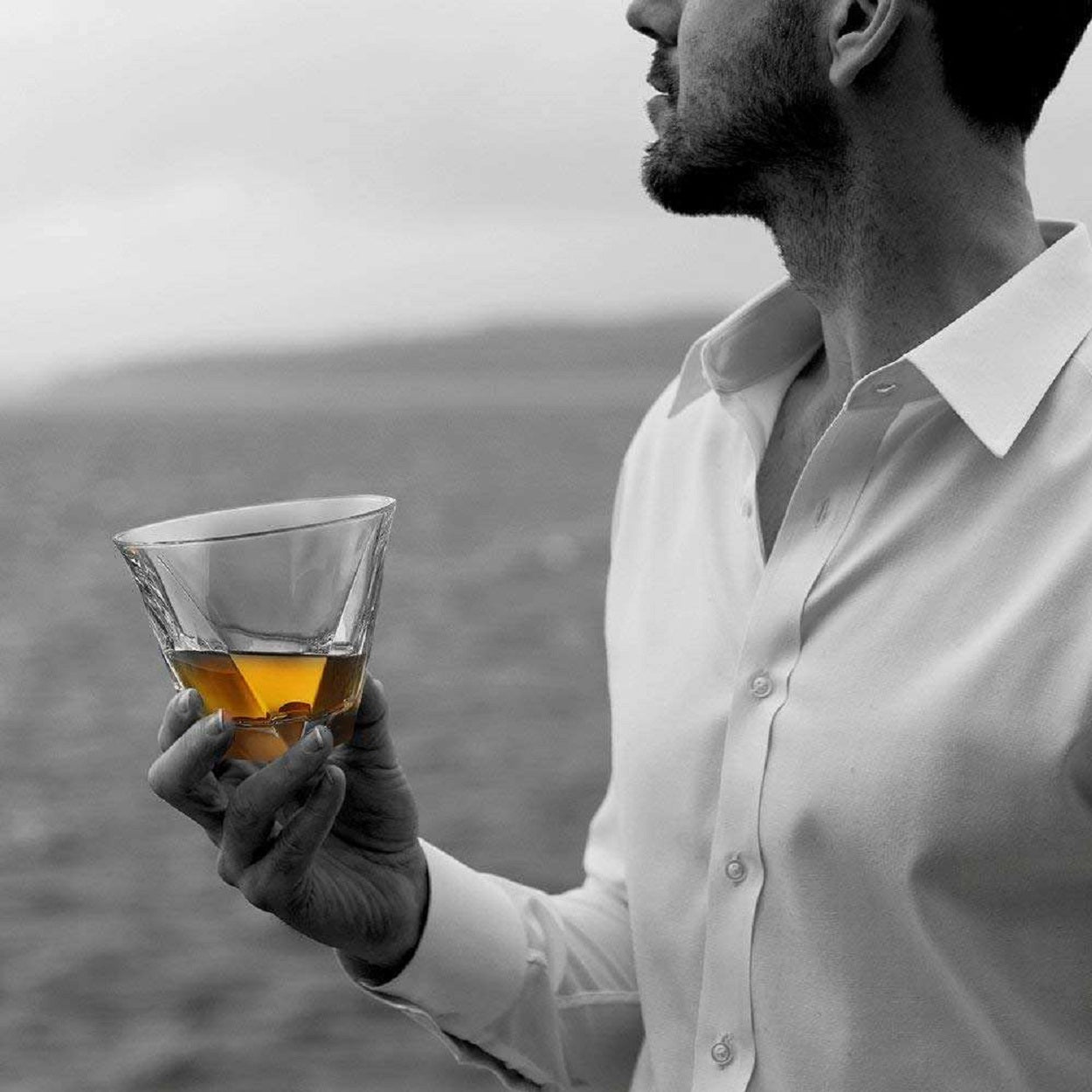 Melbify Whiskey Glass V Shaped | 300 ML | Whiskey Glasses for Men | Wide | Stylish | Heavy Alcohol Glasses for Bourbon, Scotch | Wide Rim | Heavy