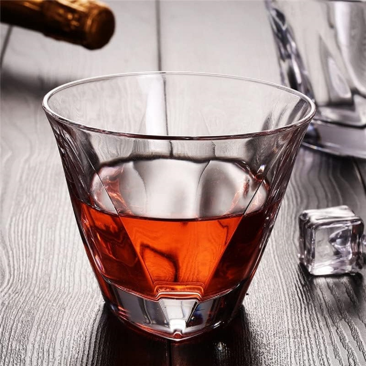 Melbify Whiskey Glass V Shaped | 300 ML | Whiskey Glasses for Men | Wide | Stylish | Heavy Alcohol Glasses for Bourbon, Scotch | Wide Rim | Heavy