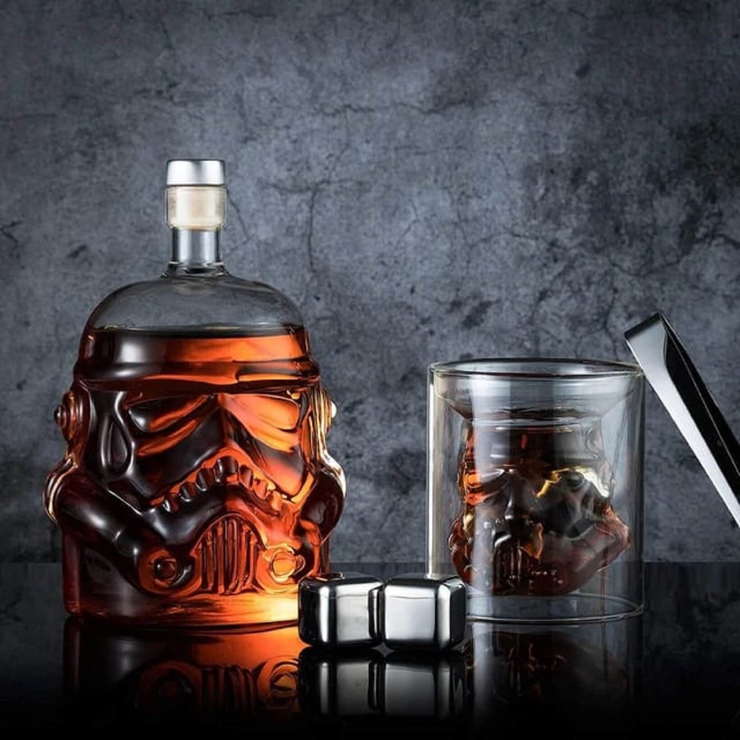 Brucelle Whiskey Decanter (750 ml) Set with 2 Glasses(150 ml)| Double Walled Borosilicate Glass | Perfect for Serving Whiskey,Wine, Scotch, Bourbon, Vodka, Liquor