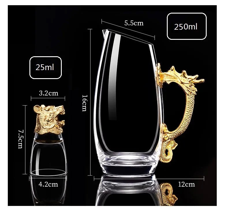 Zodiac Decanter(250 ml) with 12 Shooter Glass(25ml) melbify