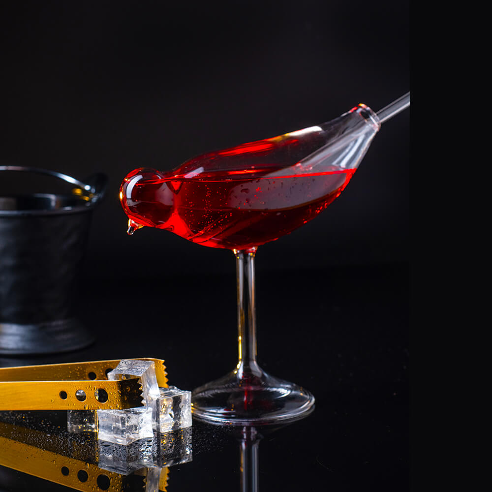 Bird Shaped Cocktail Glass with Straw 300 ml melbify