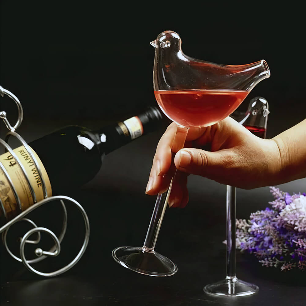 Bird Shaped Cocktail Glass with Straw 300 ml melbify