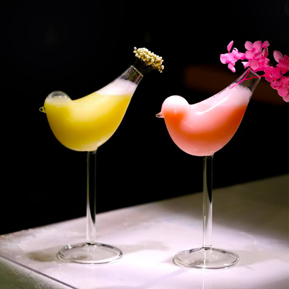 Bird Shaped Cocktail Glass with Straw 300 ml melbify