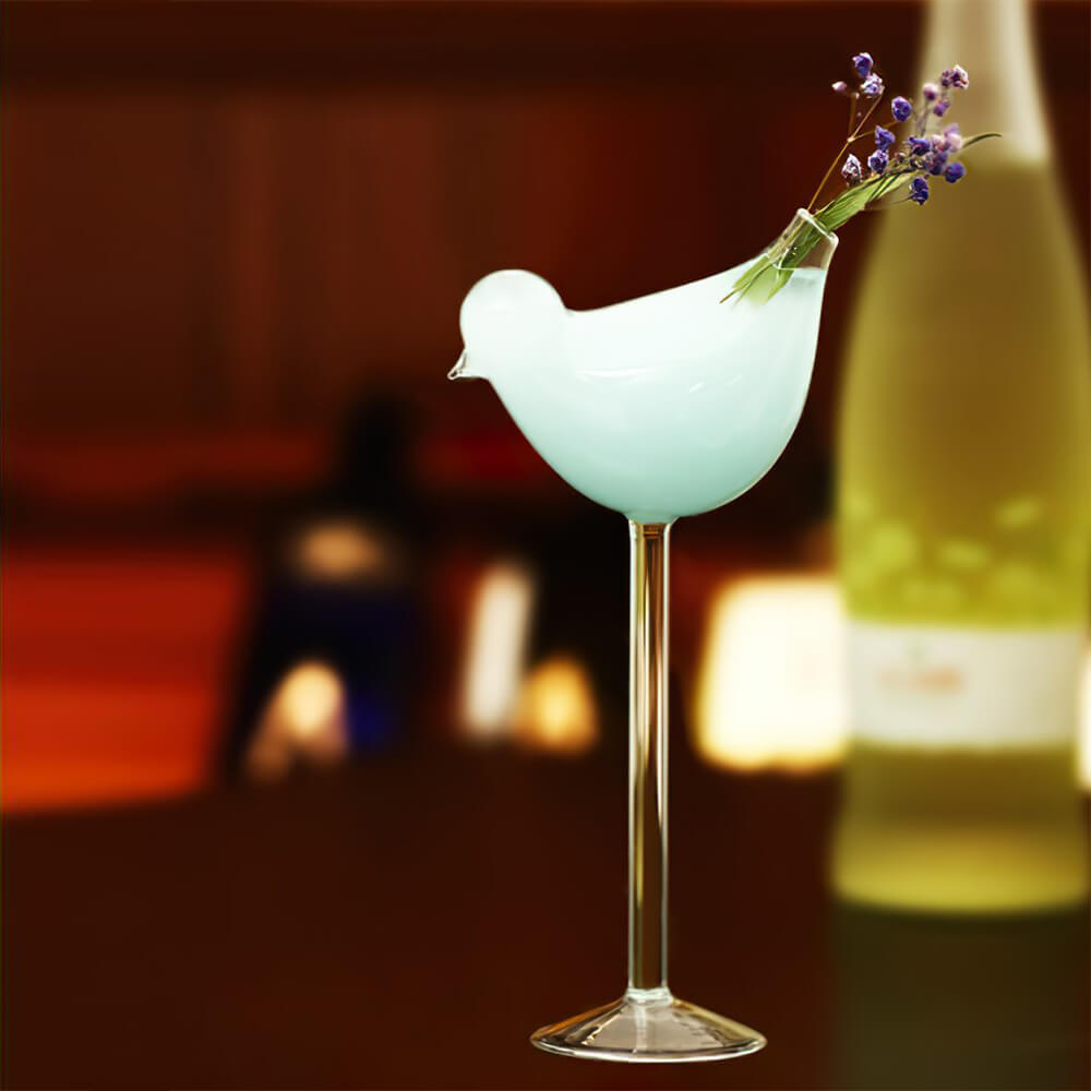 Bird Shaped Cocktail Glass with Straw 300 ml melbify