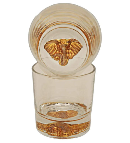 Melbify Unusual Gold Elephant Label Whiskey Glass My Store Whiskey Glasses
