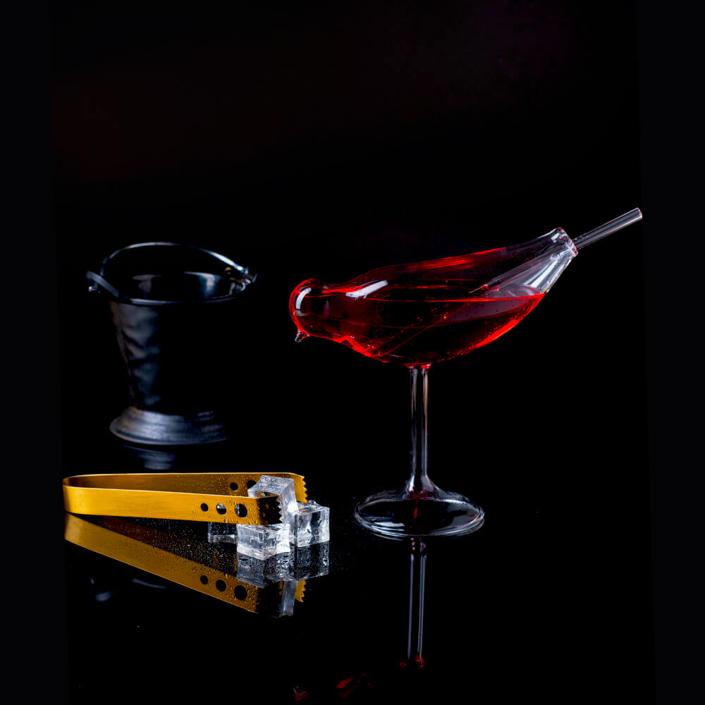Bird Shaped Cocktail Glass with Straw 300 ml melbify