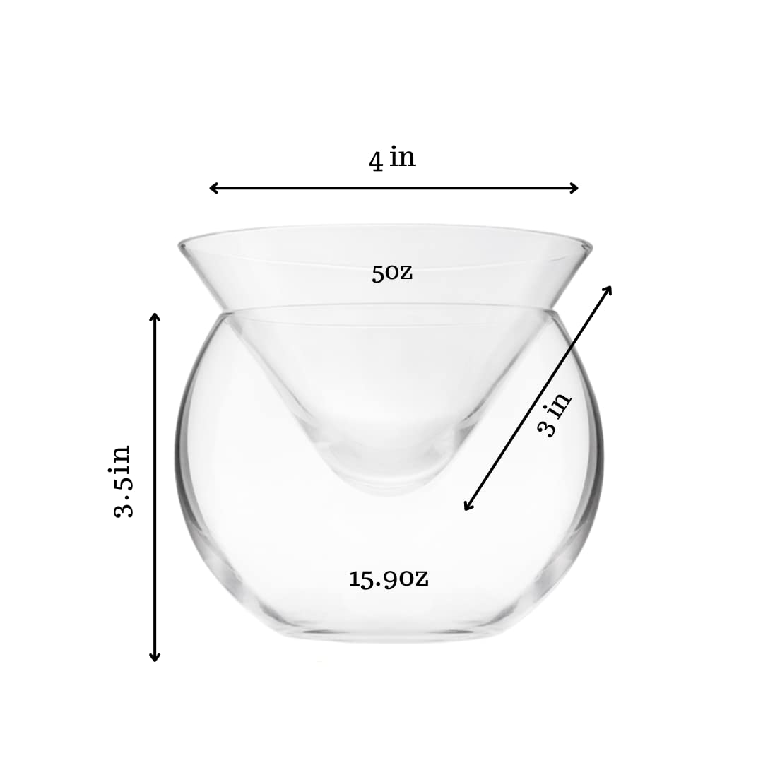 Chiller Ice Bowl Cocktail Martini Glass 300ml melbify