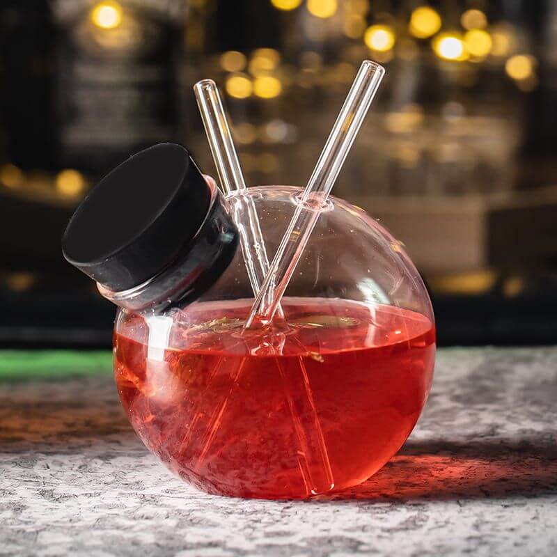 Fish Bowl Glass with Glass Straw 750ml melbify