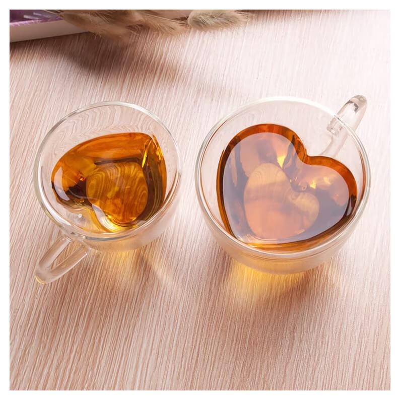Heart Shaped Tea Glass Set of 2,100 ml melbify