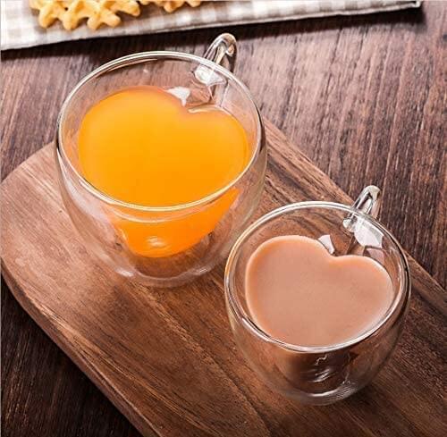 Heart Shaped Tea Glass Set of 2,100 ml melbify