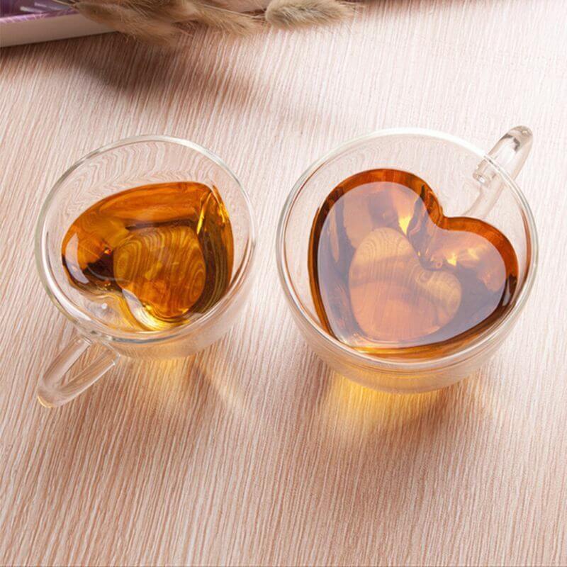Heart Shaped Tea Glass Set of 2,100 ml melbify