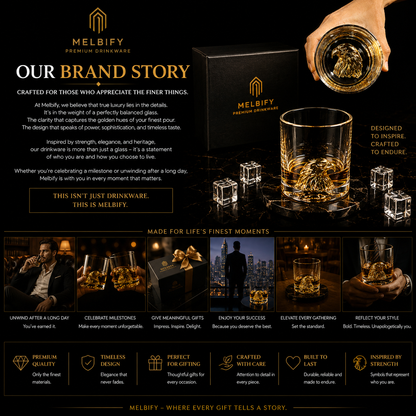 Melbify Eagle Whiskey Glass | 300 ml | Whiskey Glass Set | Golden Whiskey Glasses|Big| Unique| Broad |Thick| Premium | Thick Bottom | Premium | Speciality Whiskey Glass | Gold Plated
