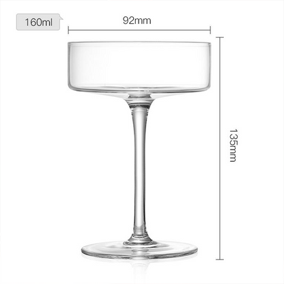 Melbify Deco Coupe Glasses | Volume 200ml | Coupe Cocktail Glasses | Martini Glasses | Fancy Cocktail Glass | Unique Cocktailware | Imported Drinkware