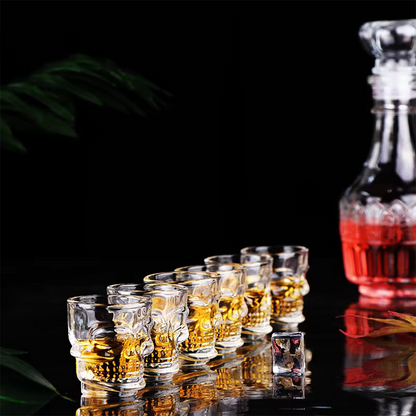 Melbify Skull Shot Glasses | 4 Pack |  25ml |  Tequila, Vodka, Jagermeister Shot Glasses Set | Party Favors | Gift Set