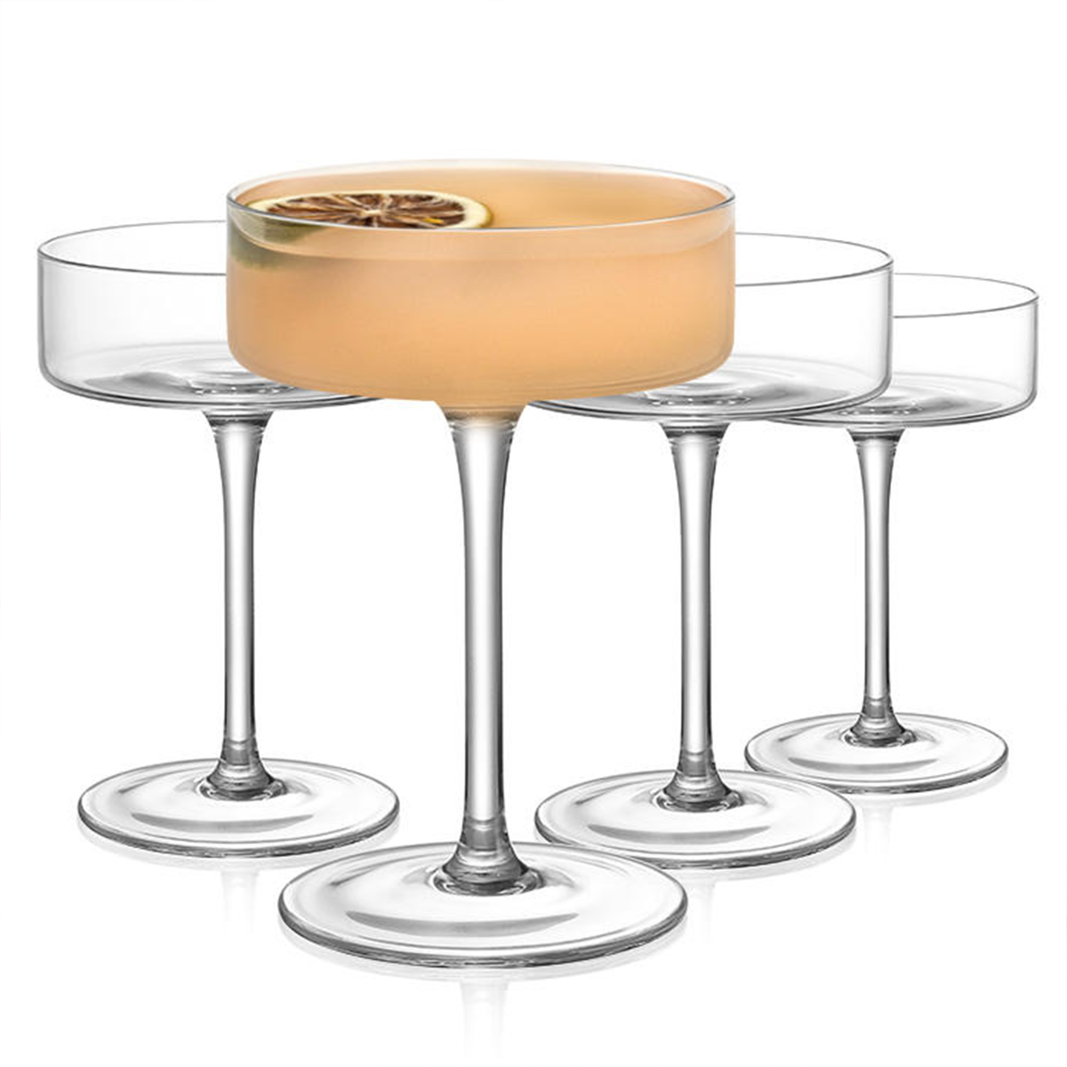 Melbify Deco Coupe Glasses | Volume 200ml | Coupe Cocktail Glasses | Martini Glasses | Fancy Cocktail Glass | Unique Cocktailware | Imported Drinkware