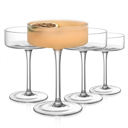 Melbify Deco Coupe Glasses | Volume 200ml | Coupe Cocktail Glasses | Martini Glasses | Fancy Cocktail Glass | Unique Cocktailware | Imported Drinkware