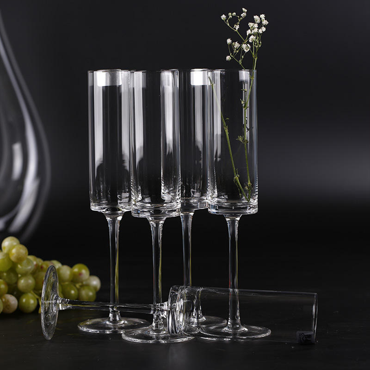 Melbify Cylinder Wine Glasses | 160 ml | Luxury Wine Glassware | Wide Mouth | Designer Wine Glasses | Unique | Crystal Wine Glass Set | Luxury Wine Glass Gift Pack