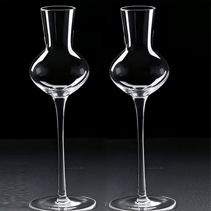 Melbify Nosing Glass with Stem | Volume 75ml | Wine, Whiskey, Brandy, Cognac Snifter | Crystal Glass | Large, Elegant Snifter for Cocktails