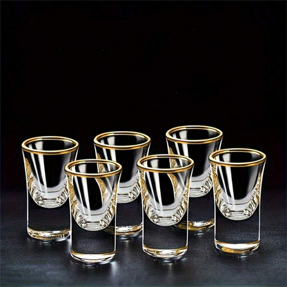 Luxury Gold Rim Shot Glasses | Set of 4 | 50ml | Tequila Glasses | Vodka Shot Glass Set | Jagermeister Shot Glasses| Party Shot Glasses