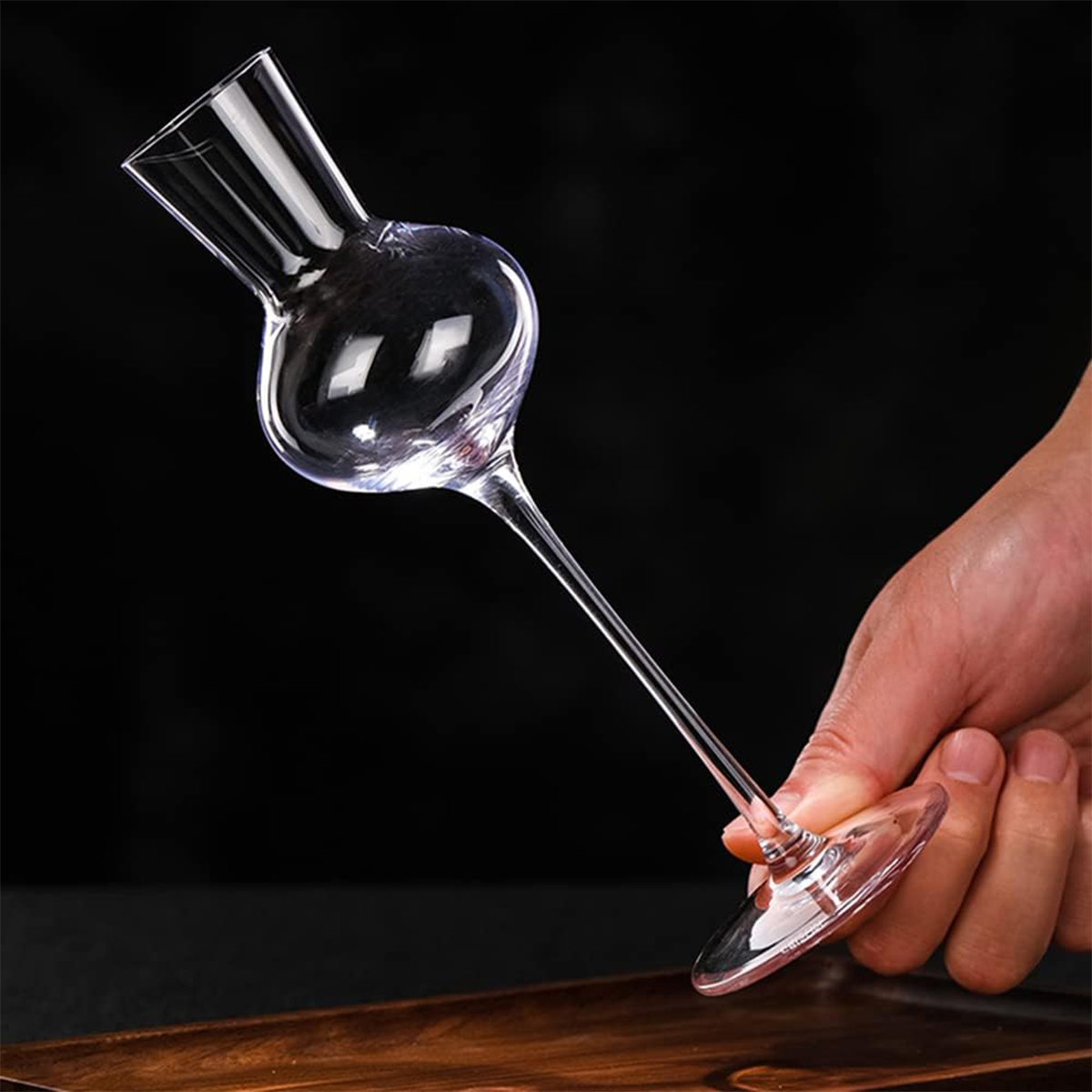 Melbify Nosing Glass with Stem | Volume 75ml | Wine, Whiskey, Brandy, Cognac Snifter | Crystal Glass | Large, Elegant Snifter for Cocktails