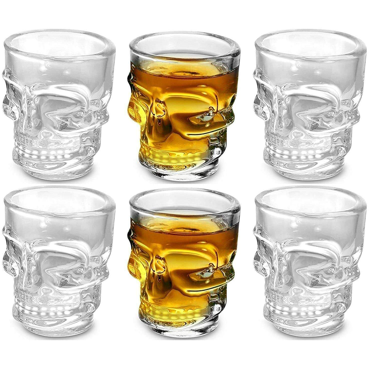 Melbify Skull Shot Glasses | 4 Pack |  25ml |  Tequila, Vodka, Jagermeister Shot Glasses Set | Party Favors | Gift Set