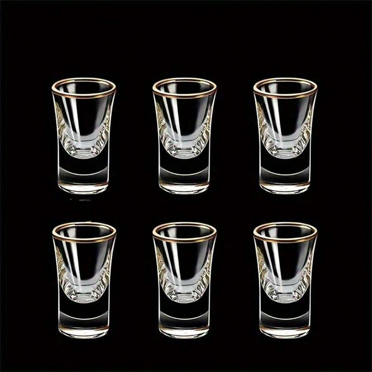 Luxury Gold Rim Shot Glasses | Set of 4 | 50ml | Tequila Glasses | Vodka Shot Glass Set | Jagermeister Shot Glasses| Party Shot Glasses