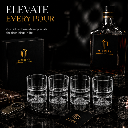 Melbify Plain Animal Combo Whiskey Glasses | Set of 4 | 300 ML|Old Fashioned Glass|Thick Bottom Rocks Glasses| 2 Times Heavier| Perfect for Serving Whiskey,Rum,Scotch,Vodka,Gin & Tequila