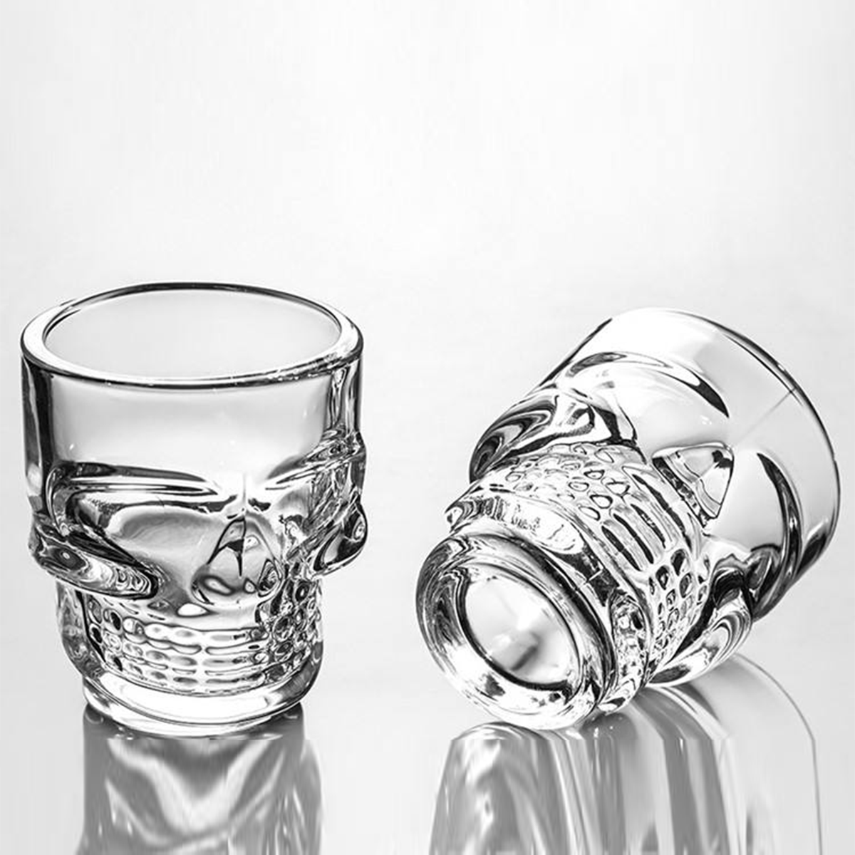 Melbify Skull Shot Glasses | 4 Pack |  25ml |  Tequila, Vodka, Jagermeister Shot Glasses Set | Party Favors | Gift Set