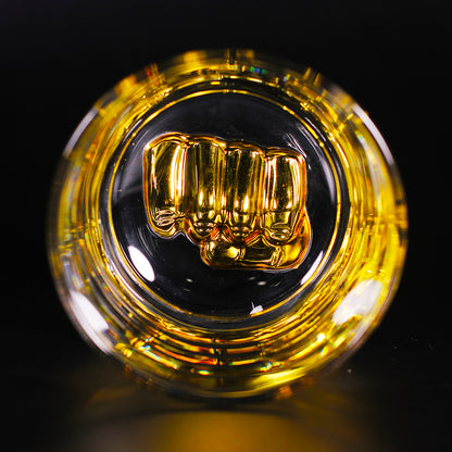 Melbify Boxing Whiskey Glass | 300 ml |Premium | Unique| Big| Broad | Royal | High end| Expensive| Golden Plated Whiskey Glass| Whiskey Glass for Boxing Lovers