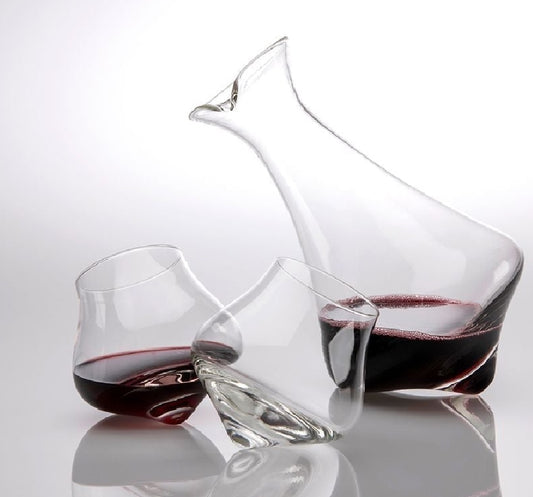 Rolly Polly Wine Decanter 1250 ml & 2 Glasses 330 ml melbify