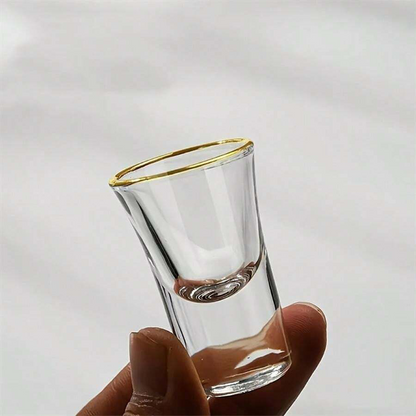 Luxury Gold Rim Shot Glasses | Set of 4 | 50ml | Tequila Glasses | Vodka Shot Glass Set | Jagermeister Shot Glasses| Party Shot Glasses