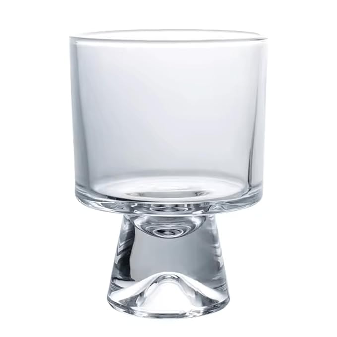 Melbify Raised Base Whiskey Glasses | 250ml | Artistic, Designer, Elegant | Large, Heavy, Premium Crystal Whiskey Glasses for Men| Serves Whiskey, Vodka, Cocktails