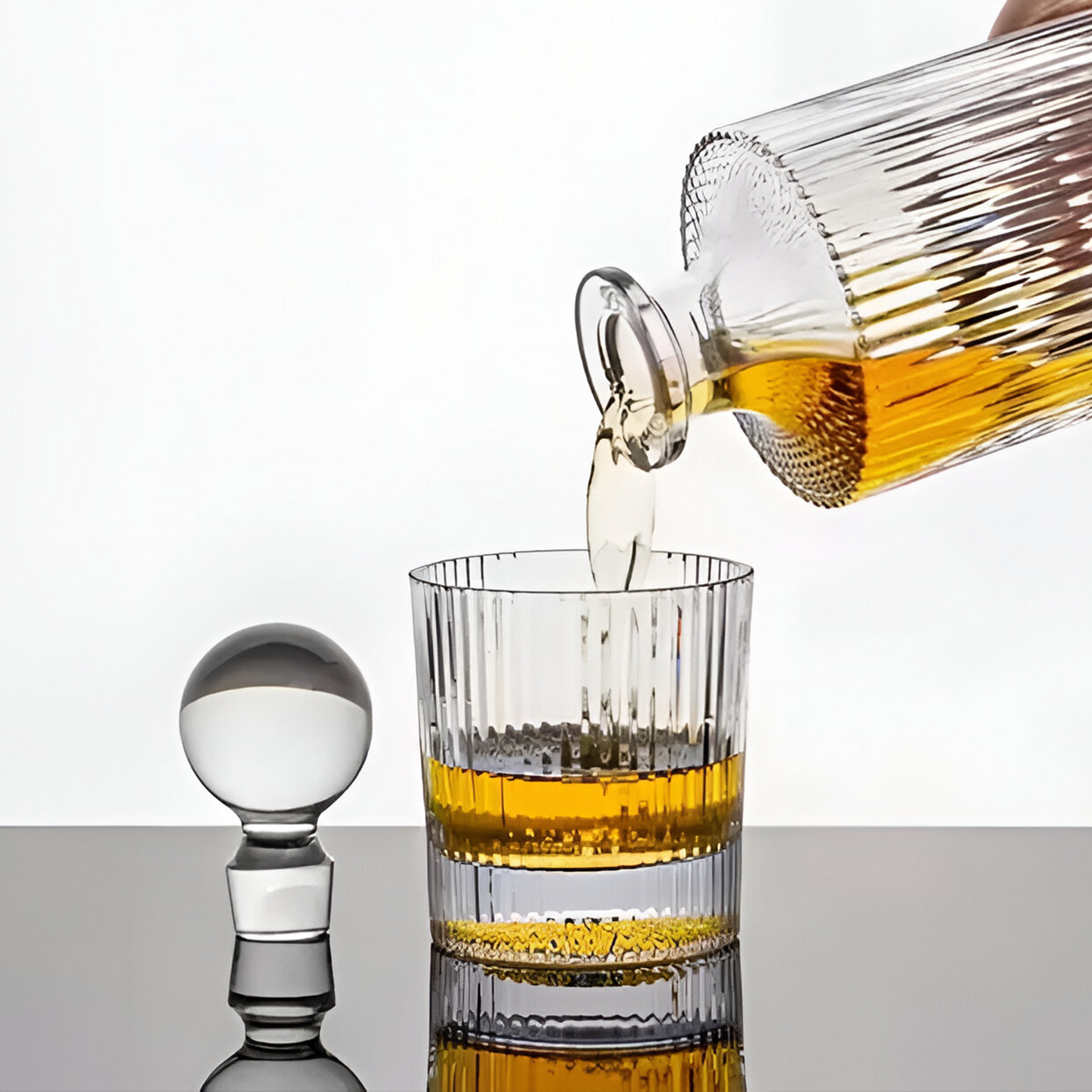 Melbify Ribbed Whiskey Glasses | Volume=310ml | Premium | Rock Glass | Perfect for Whiskey, Scotch, Rum, and Cognac