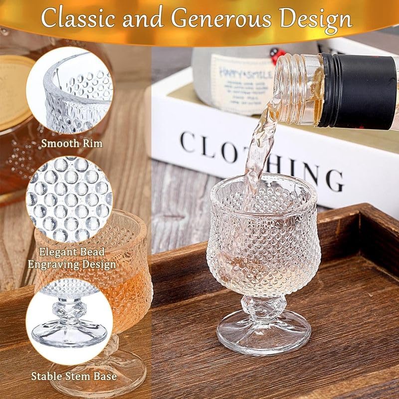 Melbify Crystallite Brandy Snifter Glasses | 500ml | Cognac, Brandy Balloon, Tulip Glasses | Large, Elegant, Old Fashioned Crystal Barware