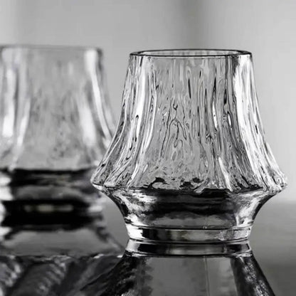 Melbify Japanese Whiskey Glasses | 180 ML | Fuji Whiskey Glasses | Ribbed | Textured| Good | Perfect Snifter Whiskey Glass| Rum Glass