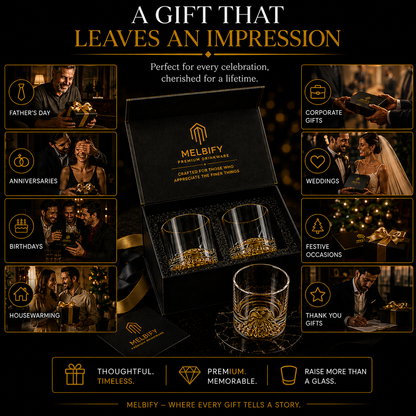 Melbify Eagle Whiskey Glass | 300 ml | Whiskey Glass Set | Golden Whiskey Glasses|Big| Unique| Broad |Thick| Premium | Thick Bottom | Premium | Speciality Whiskey Glass | Gold Plated