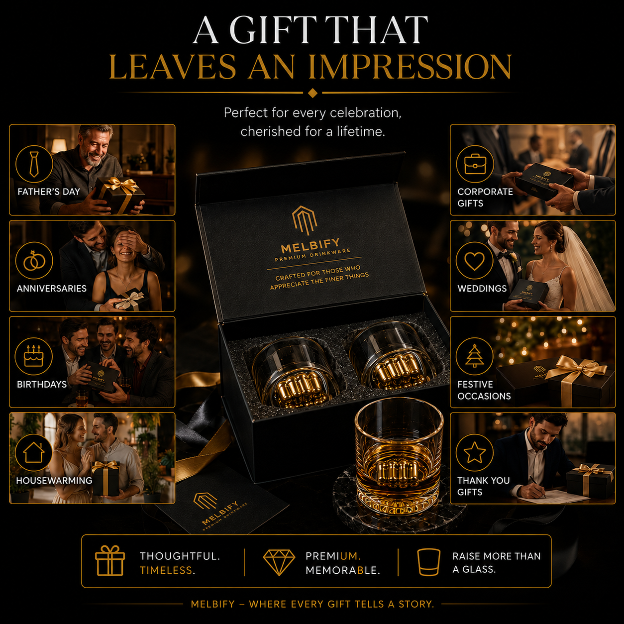 Melbify Boxing Whiskey Glass | 300 ml |Premium | Unique| Big| Broad | Royal | High end| Expensive| Golden Plated Whiskey Glass| Whiskey Glass for Boxing Lovers