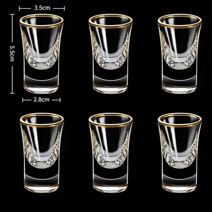 Luxury Gold Rim Shot Glasses | Set of 4 | 50ml | Tequila Glasses | Vodka Shot Glass Set | Jagermeister Shot Glasses| Party Shot Glasses