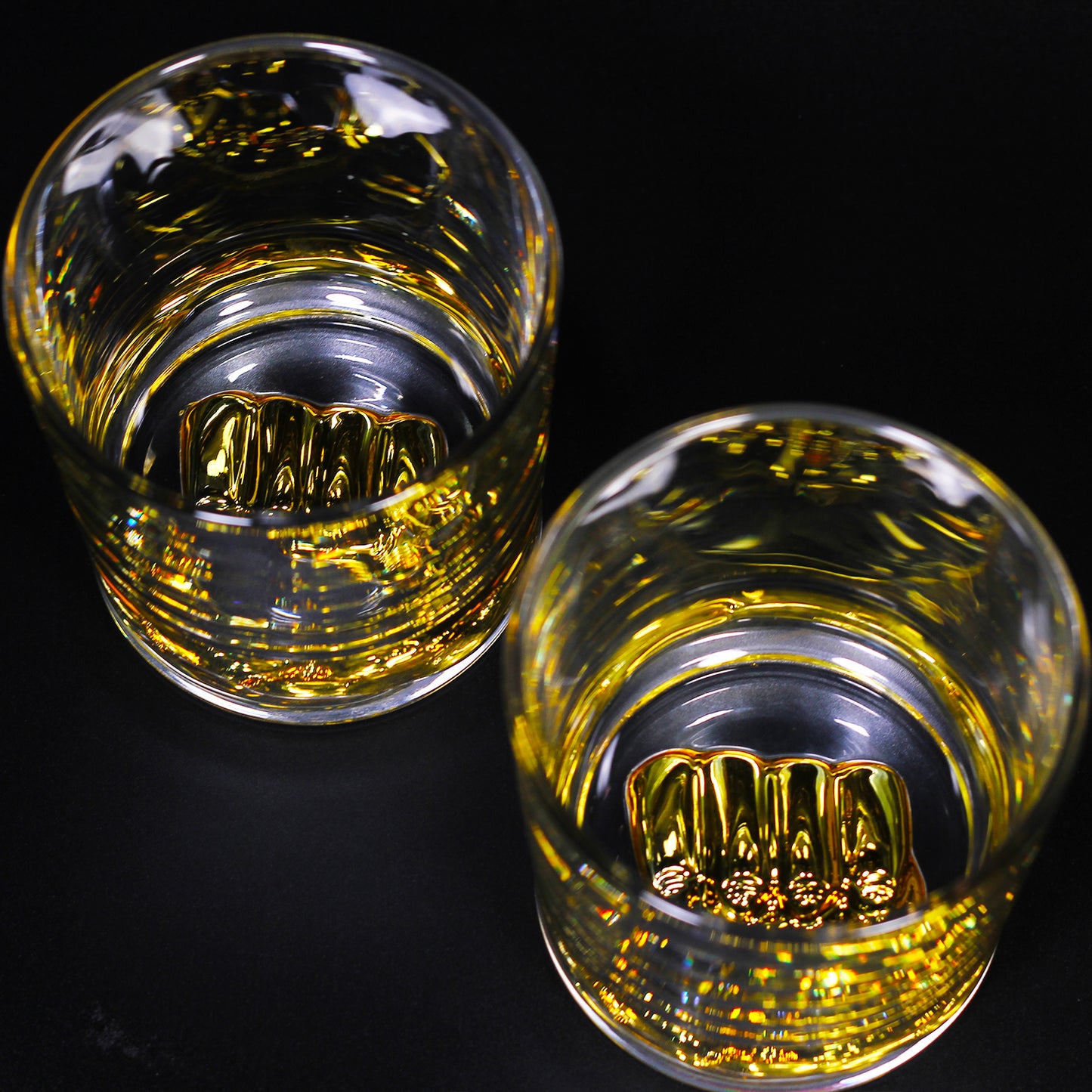 Melbify Boxing Whiskey Glass | 300 ml |Premium | Unique| Big| Broad | Royal | High end| Expensive| Golden Plated Whiskey Glass| Whiskey Glass for Boxing Lovers