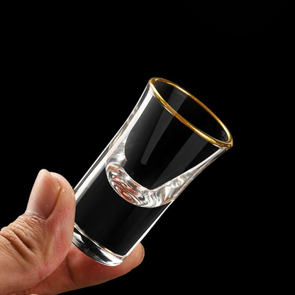 Luxury Gold Rim Shot Glasses | Set of 4 | 50ml | Tequila Glasses | Vodka Shot Glass Set | Jagermeister Shot Glasses| Party Shot Glasses