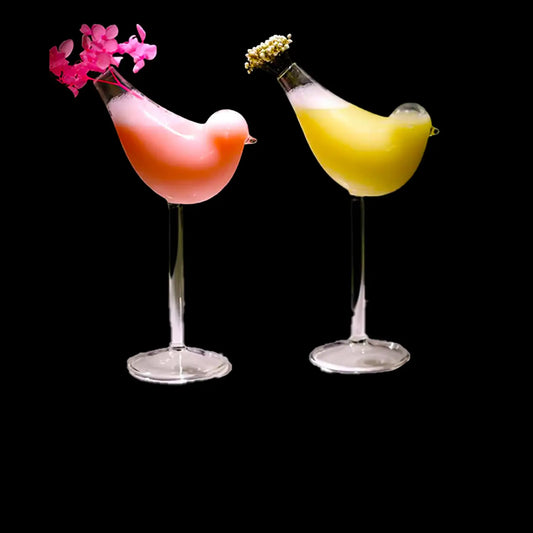 Melbify Bird Cocktail Glass with Free Straw | 250 ml | Swan Bird Glass | Creative | Unique | Designer Cocktail Glass Set