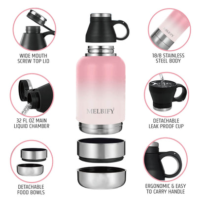 Melbiflask Insulated Vacuum Flask Bottle 1 Ltr ( Pink)