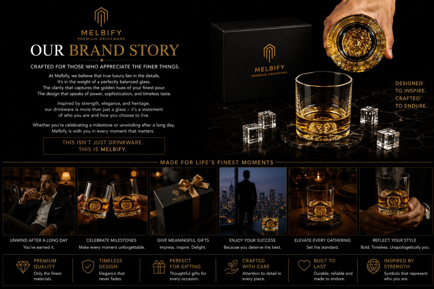Lion Gold Gift Box - Set of 2