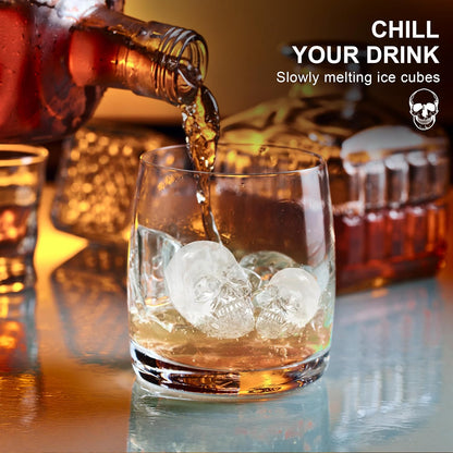 Skull Shape Ice Cube Tray with Funnel