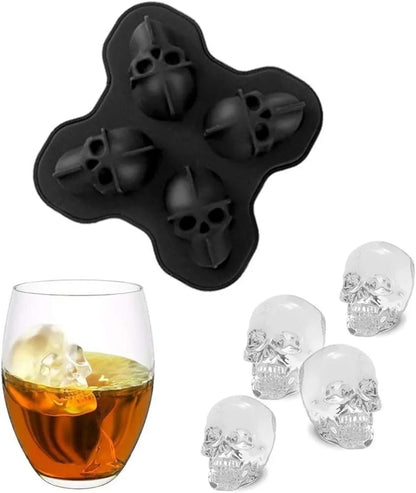 Skull Shape Ice Cube Tray with Funnel