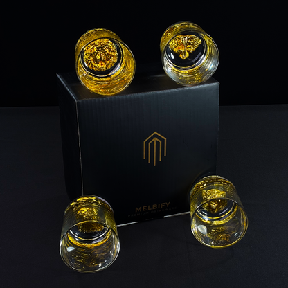 Gold Animal Glass Combo Gift Box - 4 Pcs