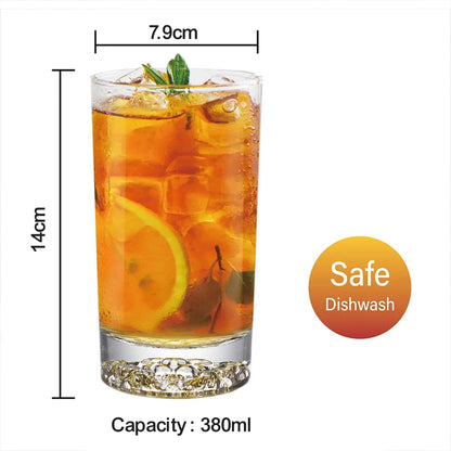 Melbify Animal Pattern Cocktail Glasses | 380 ML | Set of 4 | Premium | Drinking Highball Glass for Cocktails, Mojito, Juice, Water,Beer & Mixed Drinks | Gift Set
